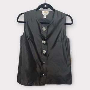 TALBOTS SILK VEST WITH JEWEL BUTTONS